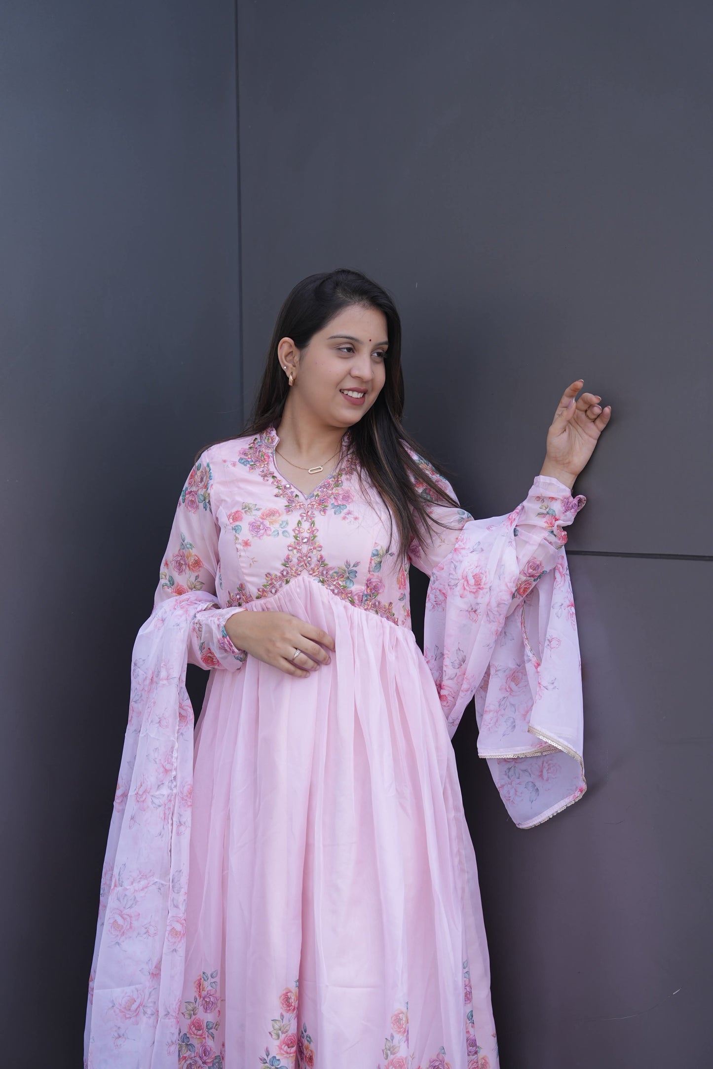 Luxury Ethnic Wear Light Pink Kurta Palazzo Set with Designer Dupatta