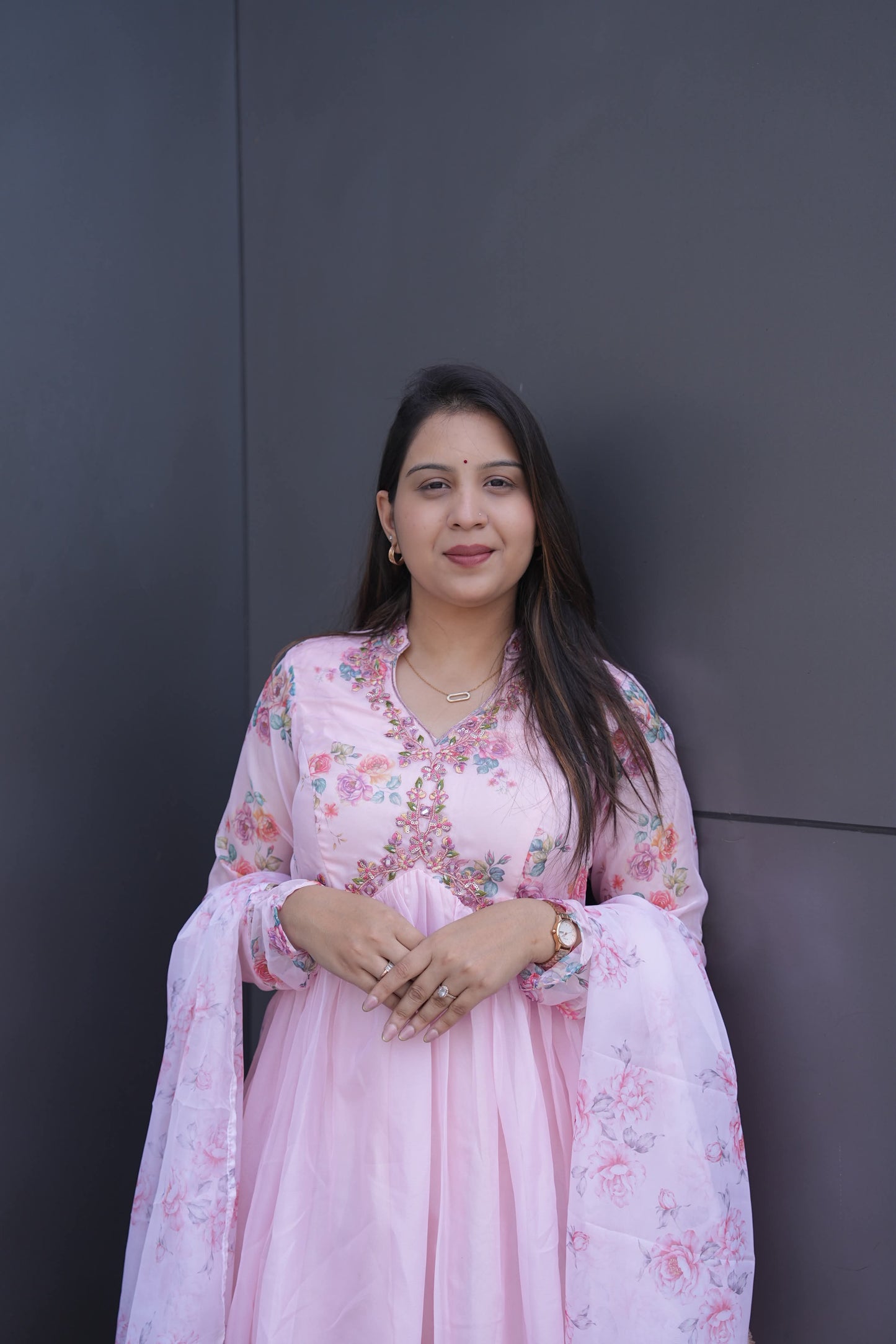 Luxury Ethnic Wear Light Pink Kurta Palazzo Set with Designer Dupatta