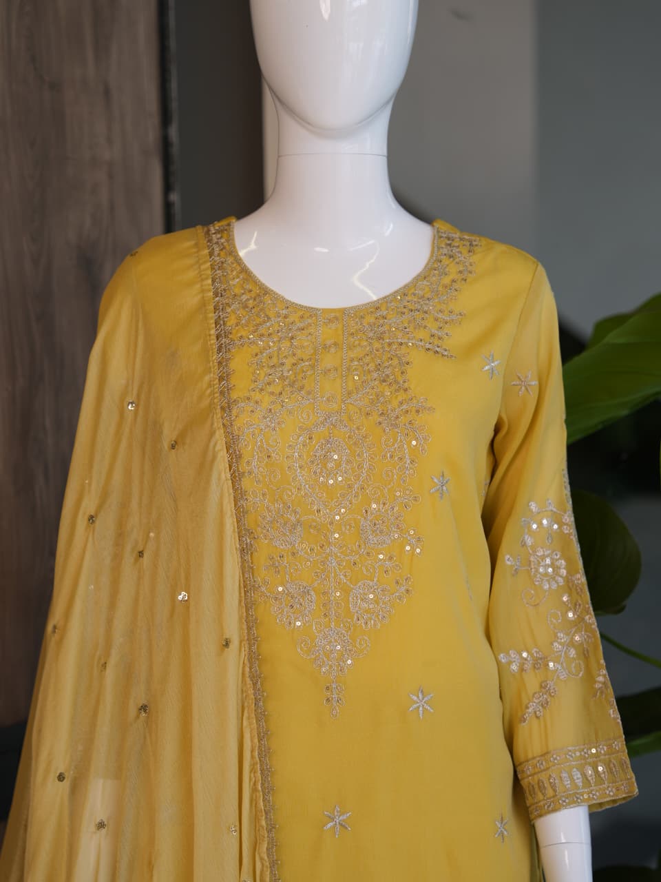 Premium Ethnic Suit Set for Women with Embroidered Palazzo & Dupatta