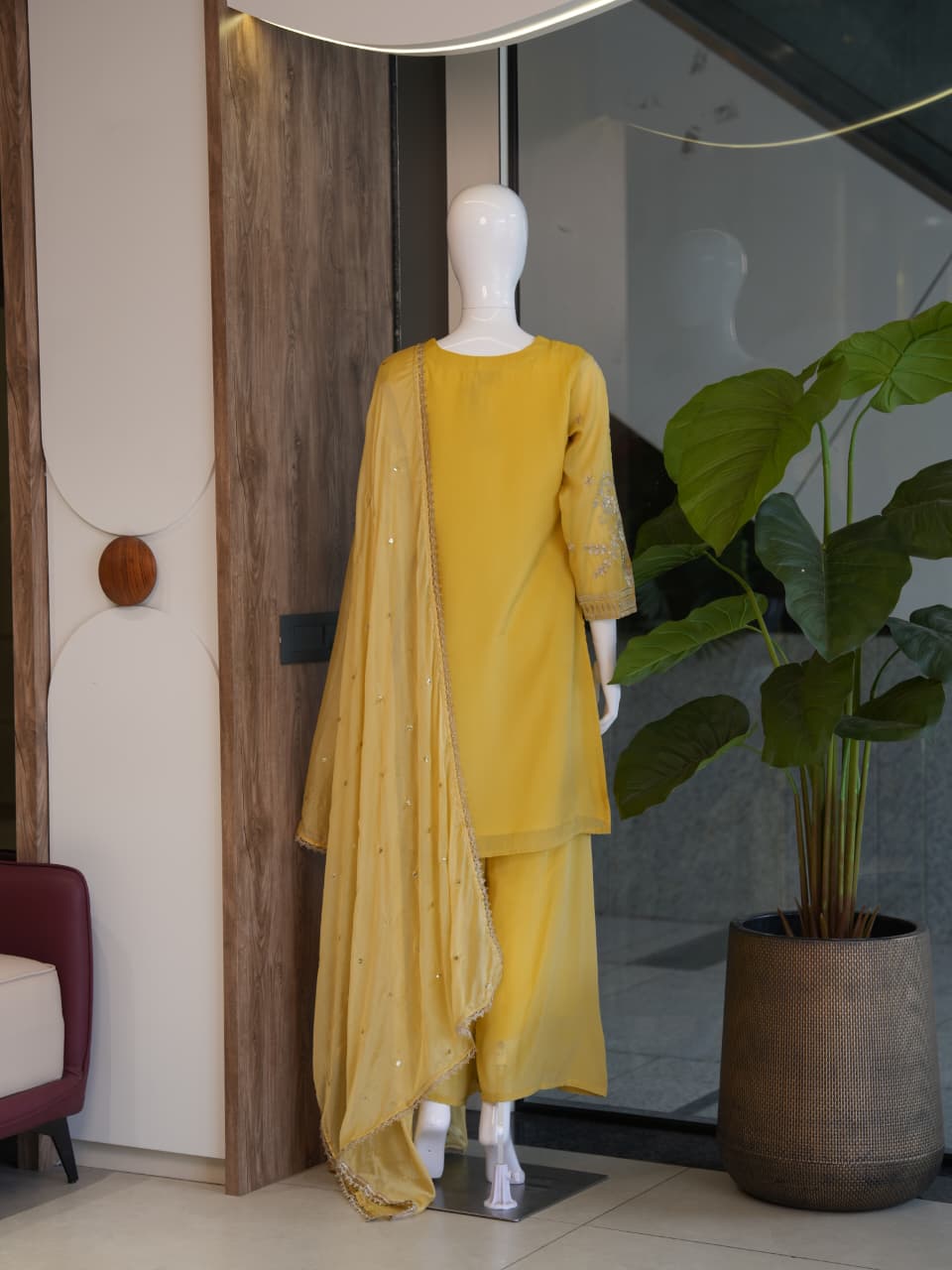 Premium Ethnic Suit Set for Women with Embroidered Palazzo & Dupatta