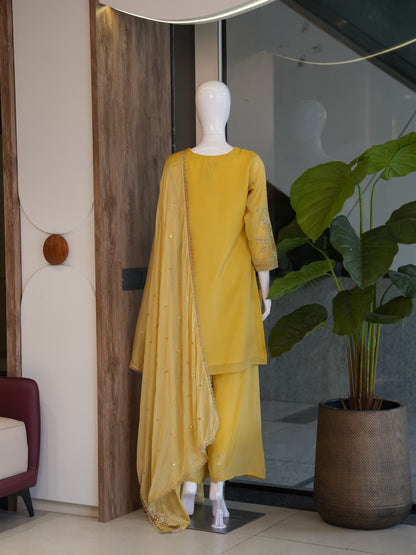 Premium Ethnic Suit Set for Women with Embroidered Palazzo & Dupatta