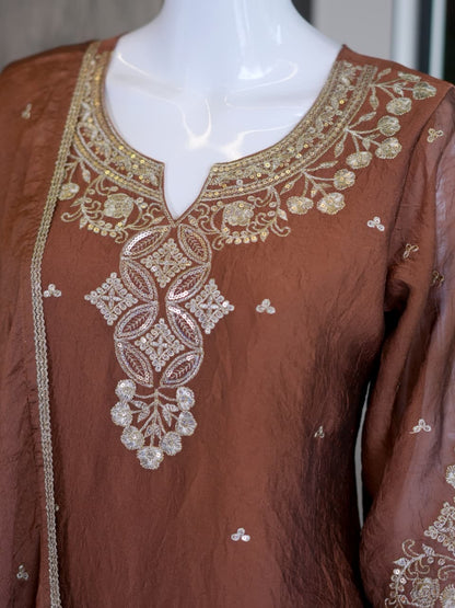 Designer Kurta Palazzo Set for Women with Heavy Embroidery Dupatta