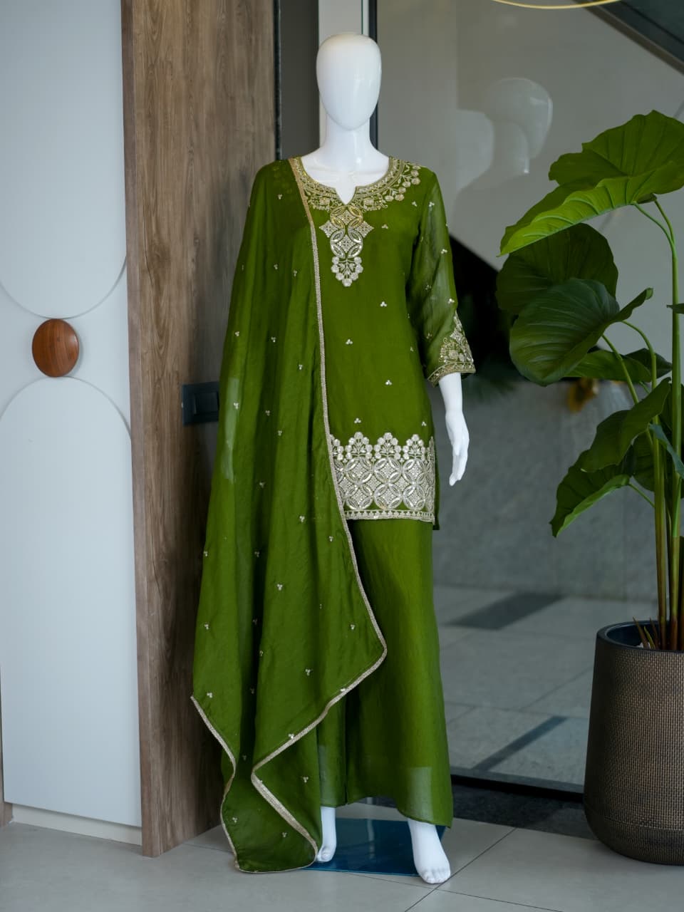 Designer Kurta Palazzo Set for Women with Heavy Embroidery Dupatta