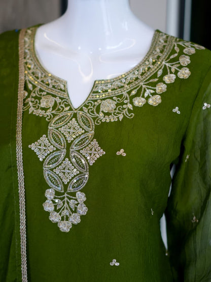 Designer Kurta Palazzo Set for Women with Heavy Embroidery Dupatta
