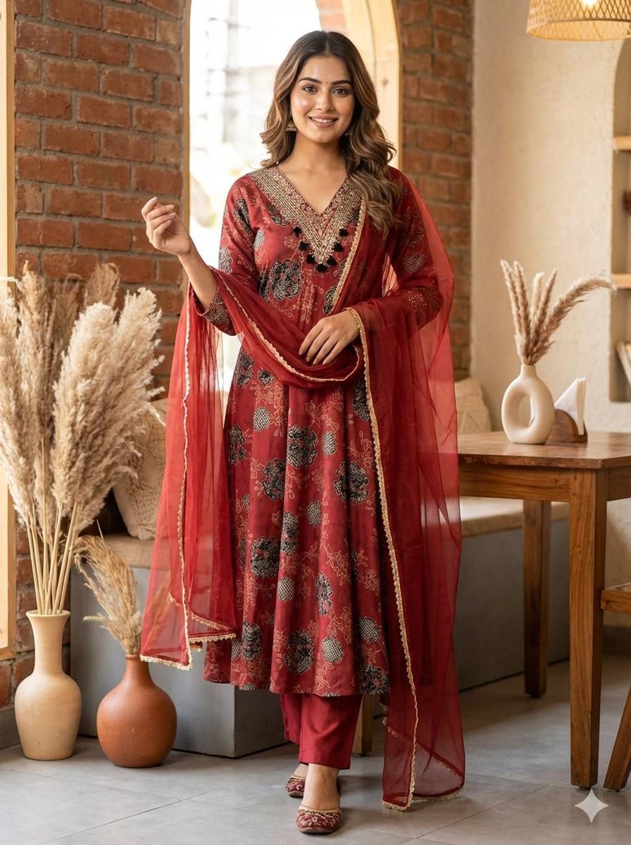 Designer Party Wear Kurta Palazzo Set with Sequence Work Dupatta