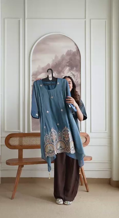Designer Fancy Kurti and Pant Set